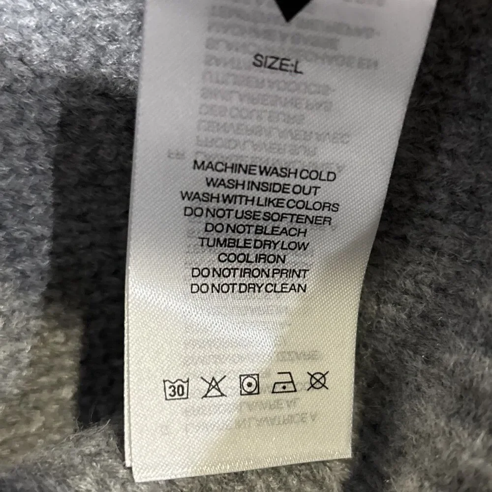 Aelfric Eden Women's Oversized Cable Knit Chunky Mock Neck Sweater Large Grey - Picture 14 of 16
